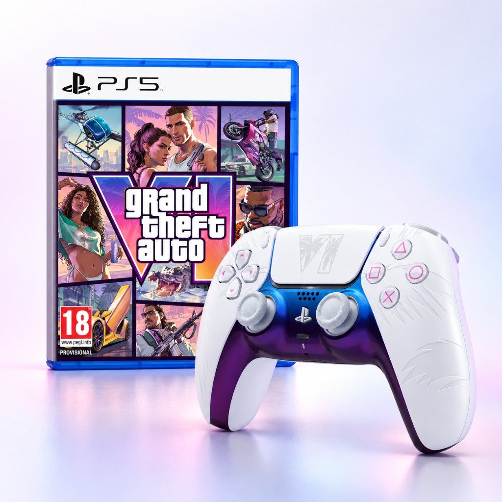 Grand Theft Auto VI PS5 Bundle — Game + DualSense blanche