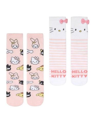 Sanrio Hello Kitty and Friends 2 Pack Crew Sock Set with 3D Bow