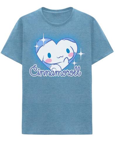 Sanrio Cinnamoroll Air Brush Heart Mens Short Sleeve Graphic T-Shirt