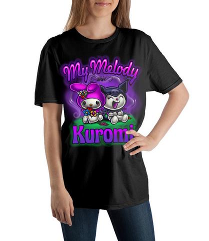 My Melody and Kuromi Black Airbrush T-Shirt