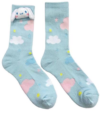 Sanrio Hello Kitty and Friends Cinnamoroll Clouds Plush Crew Socks