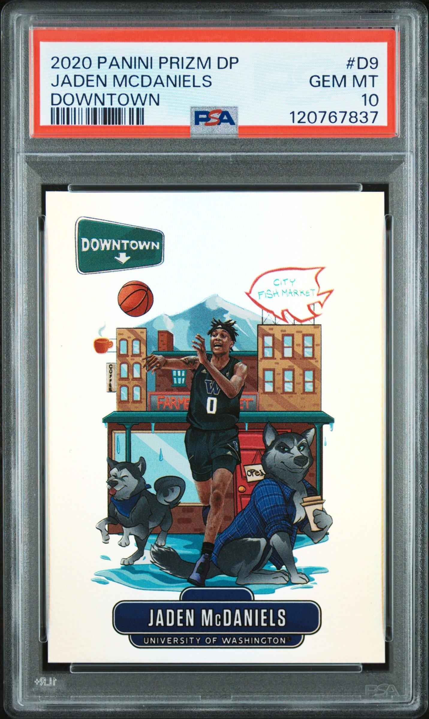 2020 Panini Prizm Draft Picks Downtown D9 Jaden Mcdaniels PSA 10