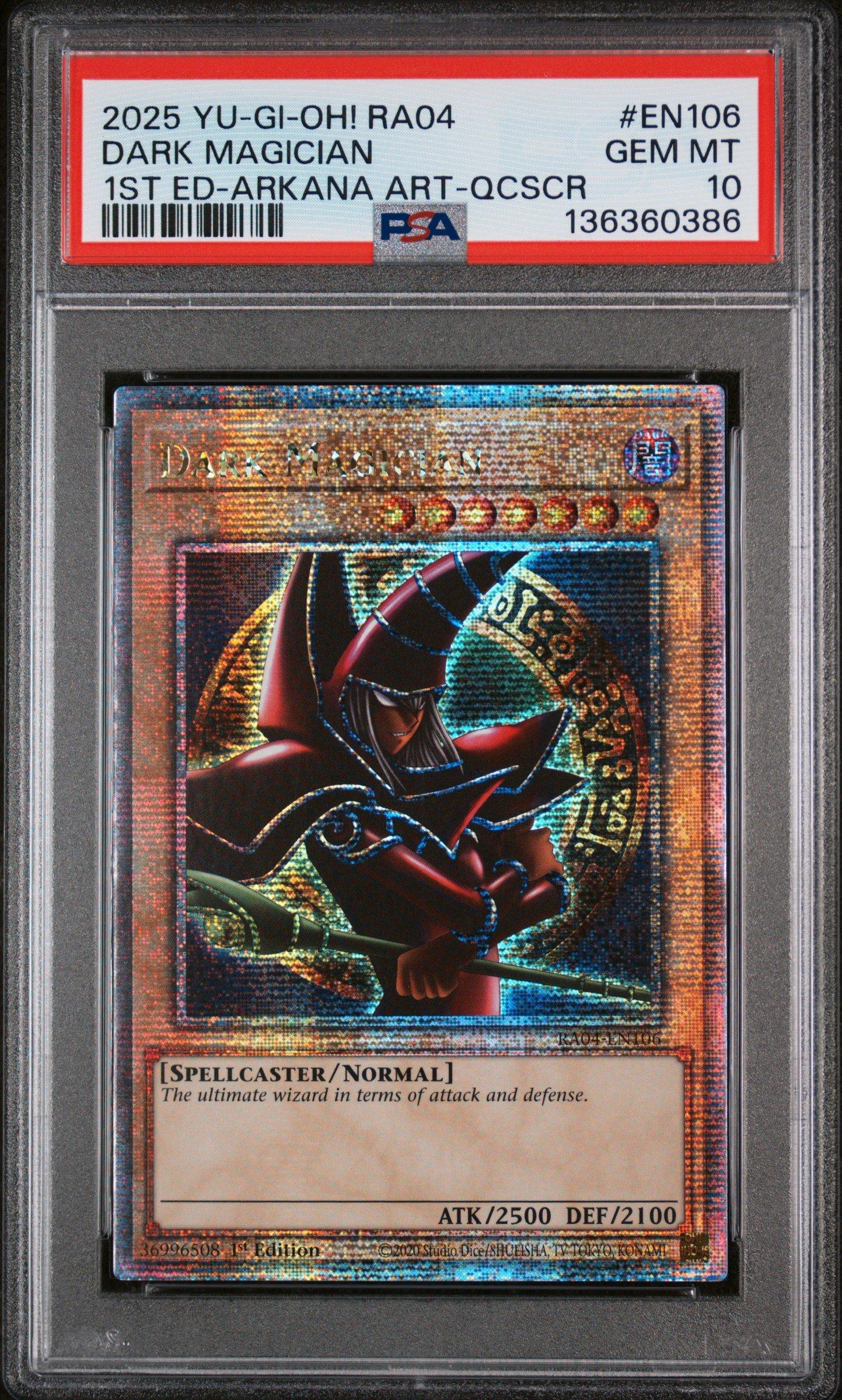 2025 Yu-gi-oh! Ra04-quarter Century Stampede En106 Dark Magician 1st Edition-arkana Artwork-quarter Century Secret Rare PSA 10