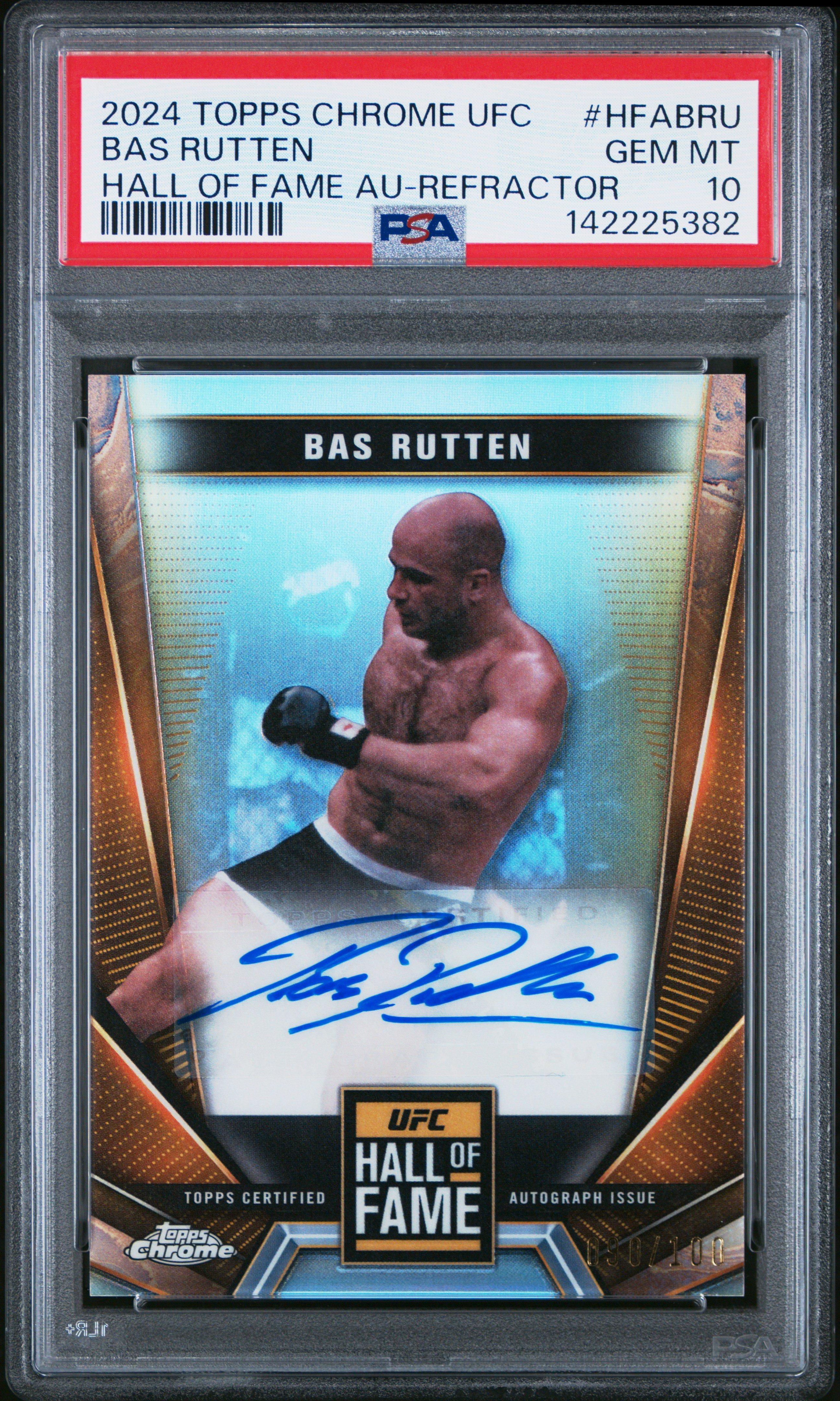 2024 Topps Chrome Ufc Hall Of Fame Autographs Hfabru Bas Rutten Refractor PSA 10