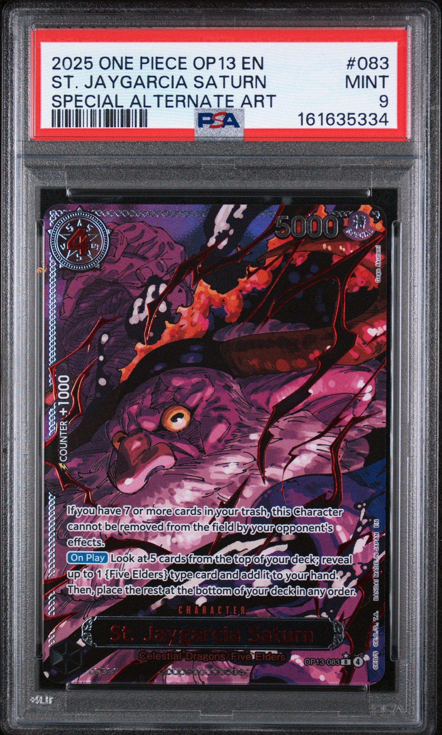 2025 One Piece Op13-carrying On His Will 083 St. Jaygarcia Saturn Special Alternate Art PSA 9