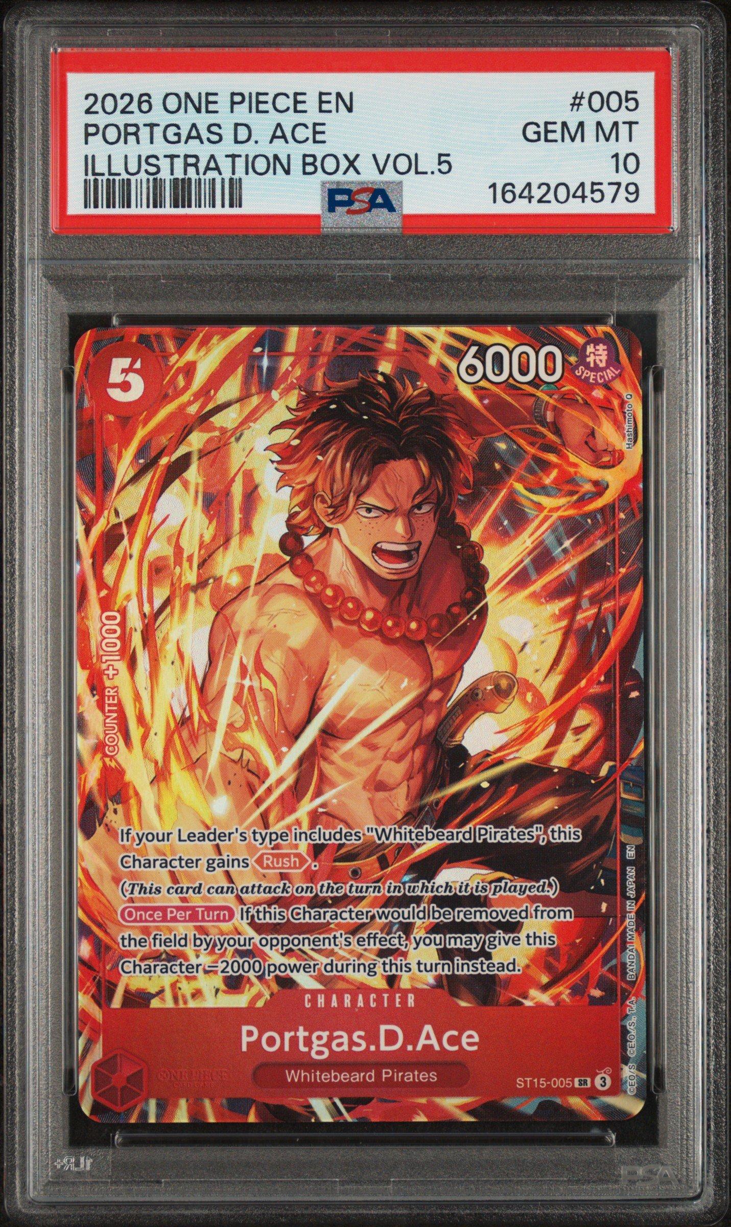 2026 One Piece Promos 005 Portgas D. Ace Illustration Box Vol.5 PSA 10